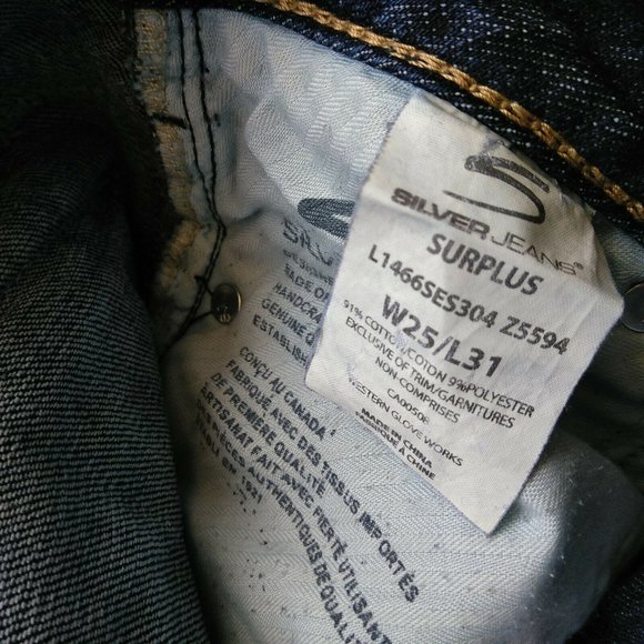 Silver Jeans Surplus BootCut W25 L27 - Picture 8 of 11